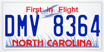 NC license plate DMV8364