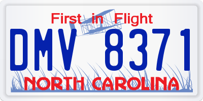 NC license plate DMV8371