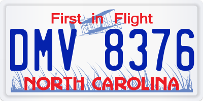 NC license plate DMV8376