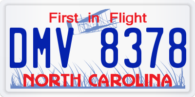 NC license plate DMV8378