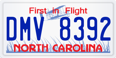 NC license plate DMV8392