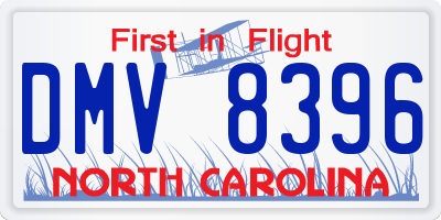 NC license plate DMV8396