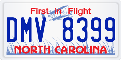 NC license plate DMV8399