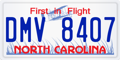 NC license plate DMV8407
