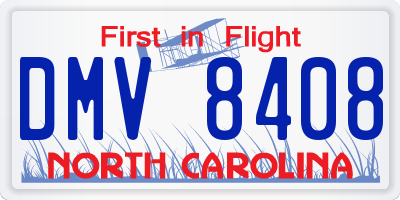 NC license plate DMV8408