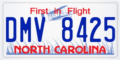 NC license plate DMV8425