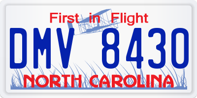 NC license plate DMV8430