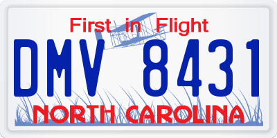 NC license plate DMV8431