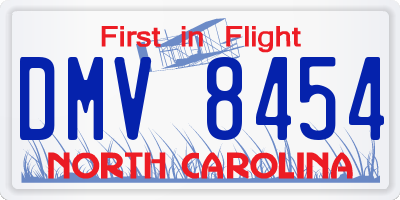 NC license plate DMV8454