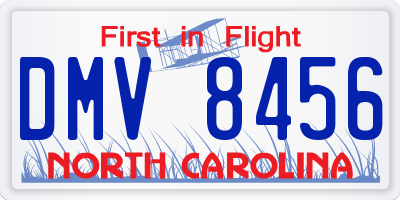 NC license plate DMV8456