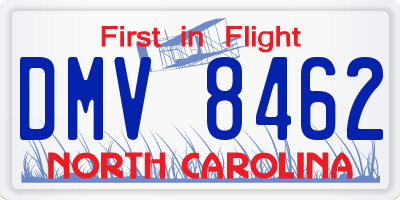 NC license plate DMV8462