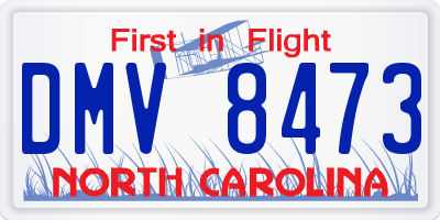 NC license plate DMV8473