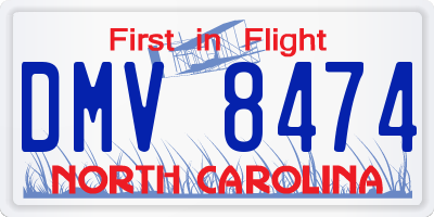 NC license plate DMV8474