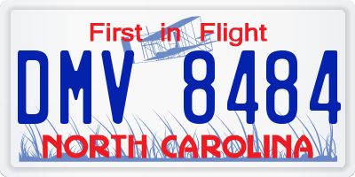 NC license plate DMV8484