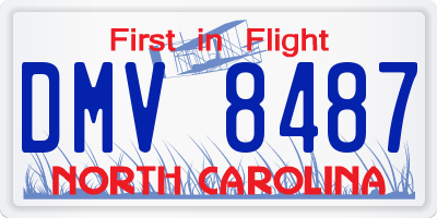 NC license plate DMV8487
