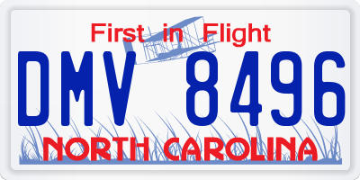 NC license plate DMV8496