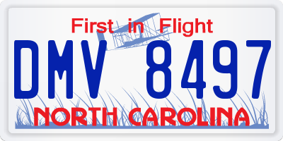 NC license plate DMV8497