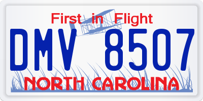 NC license plate DMV8507