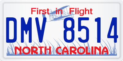 NC license plate DMV8514