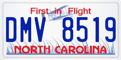 NC license plate DMV8519
