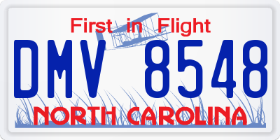 NC license plate DMV8548