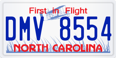 NC license plate DMV8554