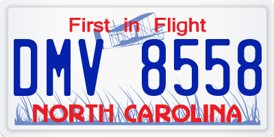 NC license plate DMV8558