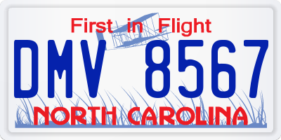 NC license plate DMV8567