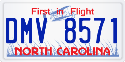 NC license plate DMV8571