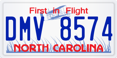 NC license plate DMV8574