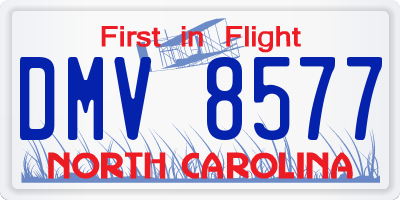 NC license plate DMV8577