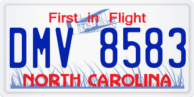 NC license plate DMV8583