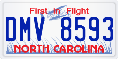 NC license plate DMV8593