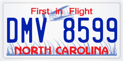 NC license plate DMV8599