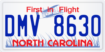 NC license plate DMV8630