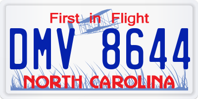 NC license plate DMV8644