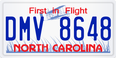 NC license plate DMV8648