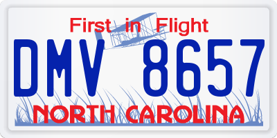 NC license plate DMV8657