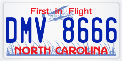 NC license plate DMV8666