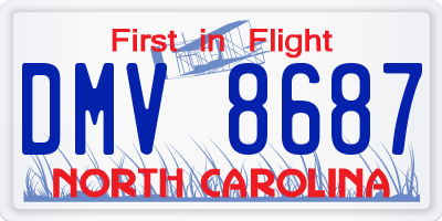NC license plate DMV8687