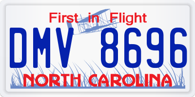 NC license plate DMV8696