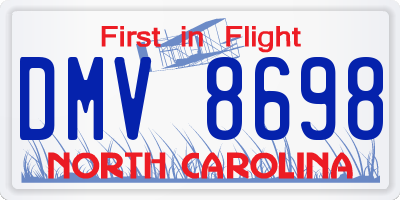 NC license plate DMV8698