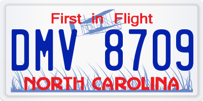 NC license plate DMV8709
