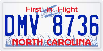 NC license plate DMV8736