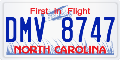 NC license plate DMV8747