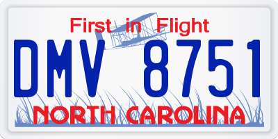NC license plate DMV8751