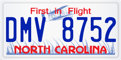 NC license plate DMV8752