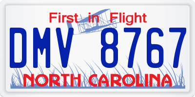 NC license plate DMV8767