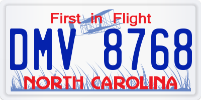 NC license plate DMV8768