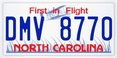 NC license plate DMV8770